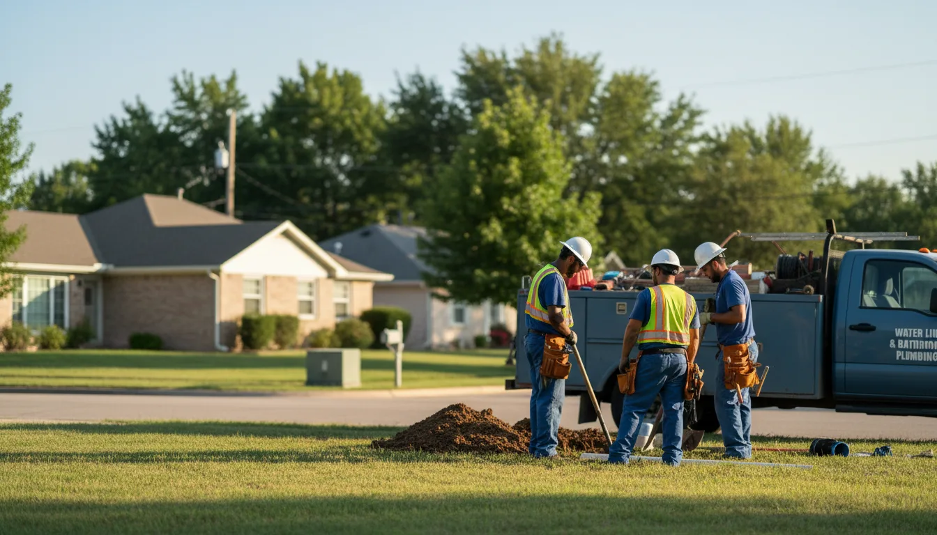 Residential water line and bathroom plumbing service in Golden Valley, AZ